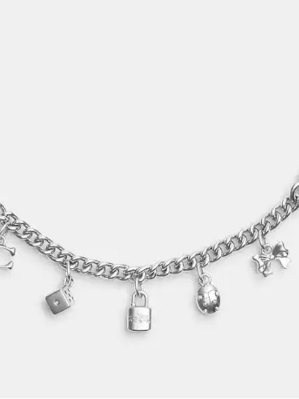 COACH Silver Swagger Chain w/ Charms CBK40 for purses/handbags
